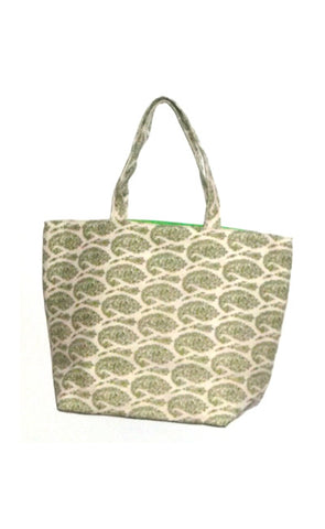 Home Couture: Kashmir Paisley Petite - Green Tote Bag