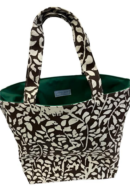 China Seas: Medium Tote - Arbre de Matisse Reverse - Brown / FREE FEDEX SHIPPING