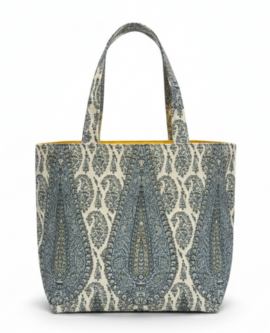 Home Couture: Medium Tote - Kashmir Large Scale - Multi Celeste Blues / FREE FEDEX SHIPPING