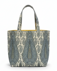 Home Couture: Medium Tote - Kashmir Large Scale - Multi Celeste Blues / FREE FEDEX SHIPPING