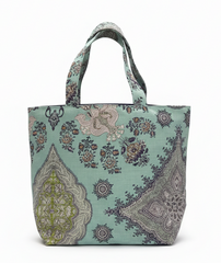 Home Couture: Medium Tote - Isfahan - Aqua / Lilac / FREE FEDEX SHIPPING