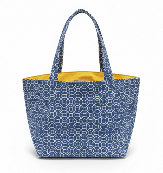 China Seas: Medium Tote - Ceylon Batik Reverse - Navy / FREE FEDEX SHIPPING