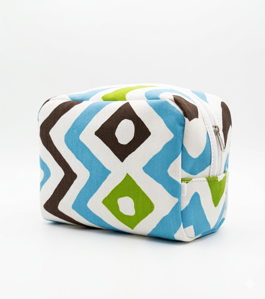 Alan Campbell Dopp Kit: Cap Ferrat - Turquoise / Brown / Jungle Green